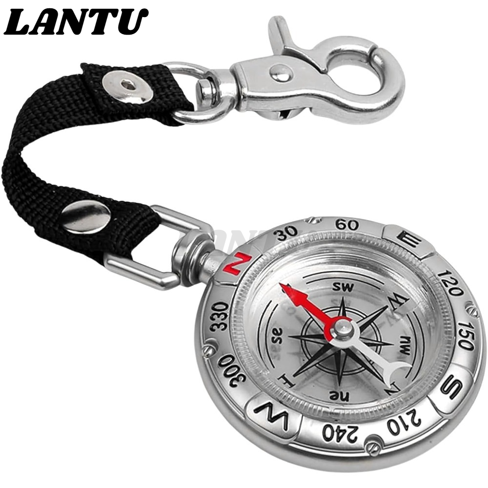 Compass Keychain Mini - Waterproof Zinc Alloy Compass Keychain -