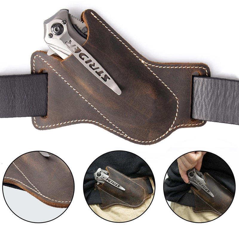 1PC Leather Knives Sheaths Fol - مراجعة Edc Everyday Carry Knives وسعره