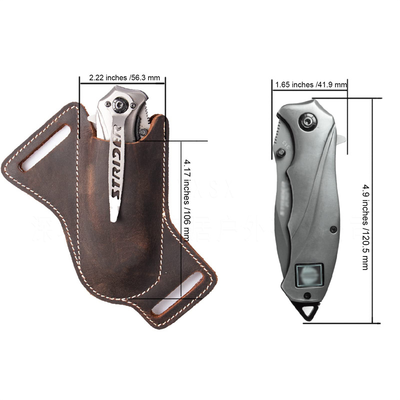 1PC Leather Knives Sheaths Fol - مراجعة Edc Everyday Carry Knives وسعره