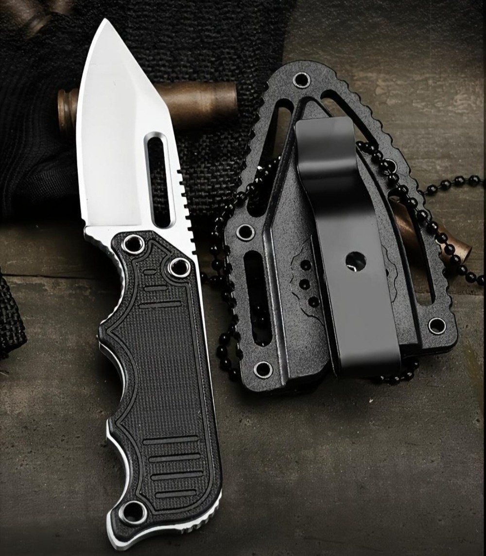 Portable Neck Knife with Kydex - مراجعة Edc Carry Fixed Blade Knife وسعره