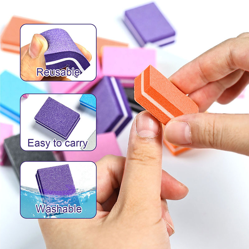 10/50pcs Mini Nails Art Buffer - مراجعة Nail File Titanium وسعره