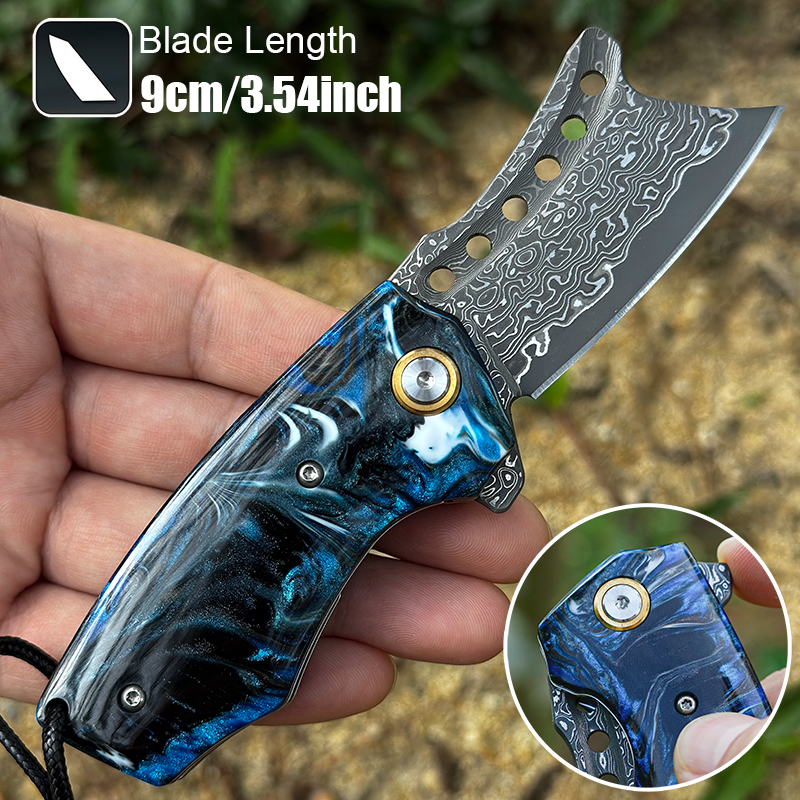Handmade Damascus Steel Pocket - مراجعة Edc Carry Pocket Knife وسعره