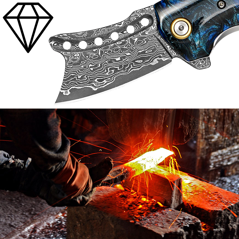 Handmade Damascus Steel Pocket - مراجعة Edc Carry Pocket Knife وسعره
