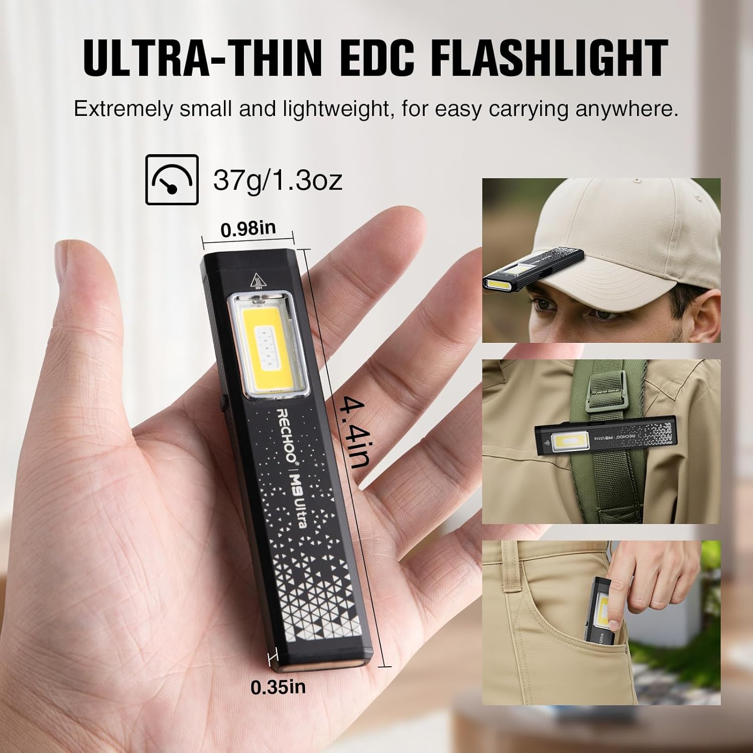 Flat EDC Flashlight Rechargeab - مراجعة Edc Car Carry وسعره