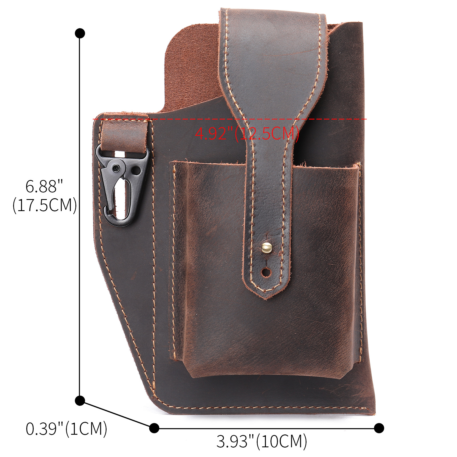 Crazy Horse Leather Phone Hols - مراجعة Edc Carry Belt Pouch وسعره