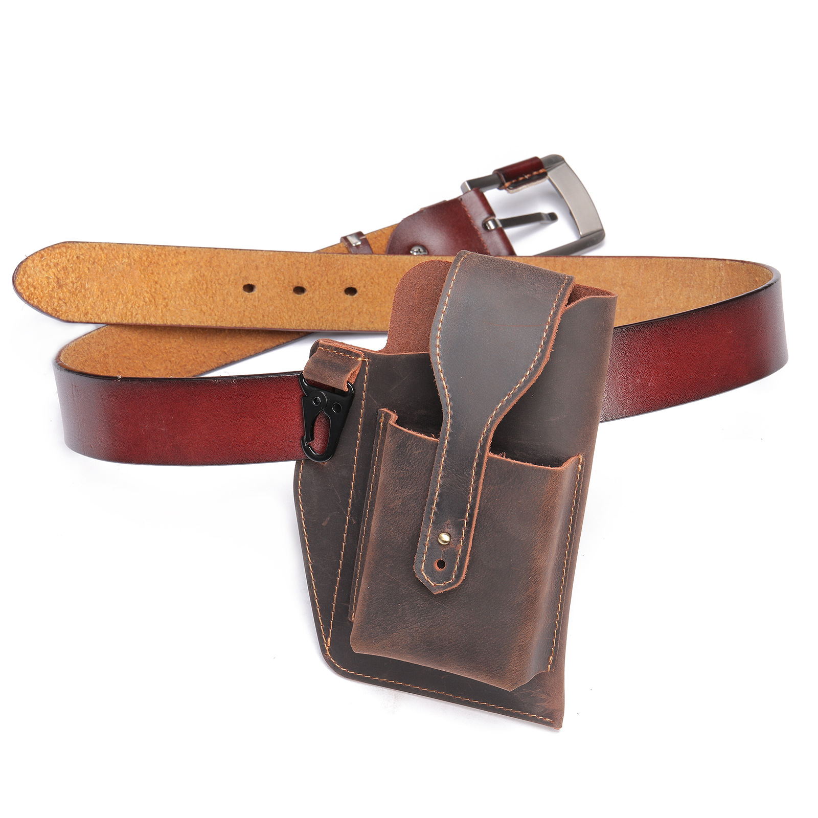 Crazy Horse Leather Phone Hols - مراجعة Edc Carry Belt Pouch وسعره