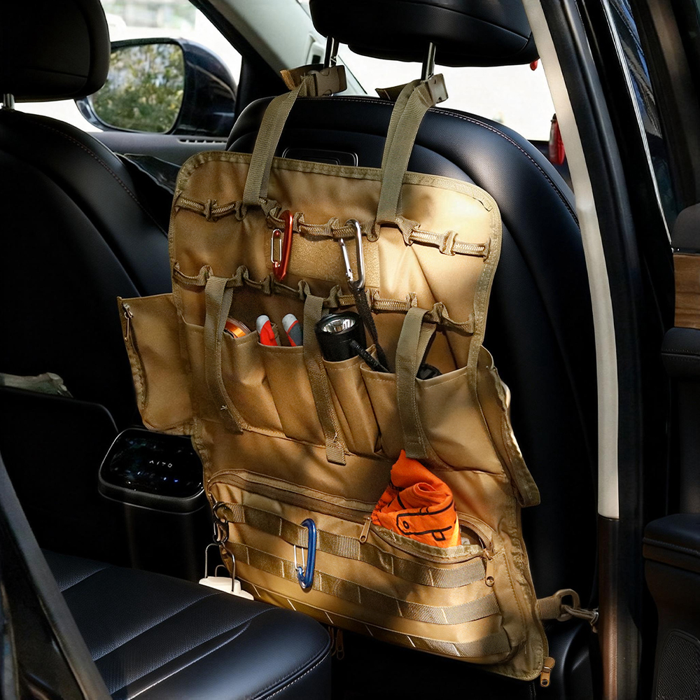 Tactical MOLLE Seat Back Organ - مراجعة Edc Car Carry وسعره
