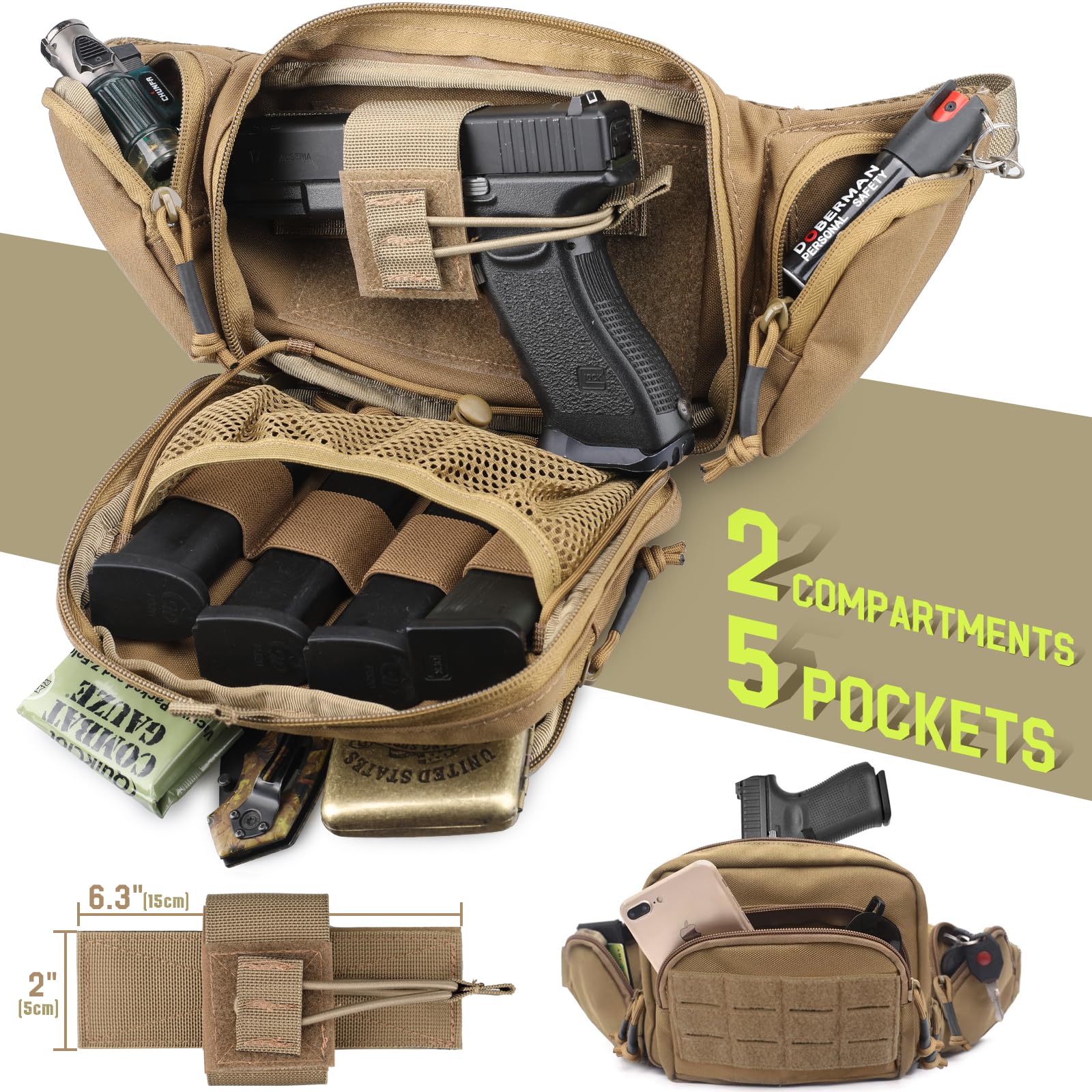 Tactical Concealed Carry Fanny - مراجعة Edc Concealed Carry Fanny Pack وسعره