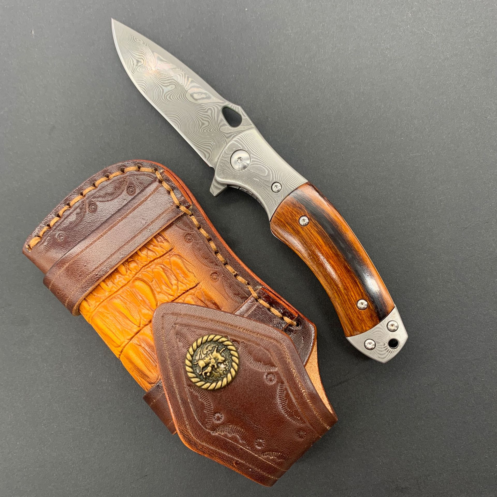 RHON 3.14inch Premium Damascus - مراجعة Edc Carry Pocket Knife وسعره