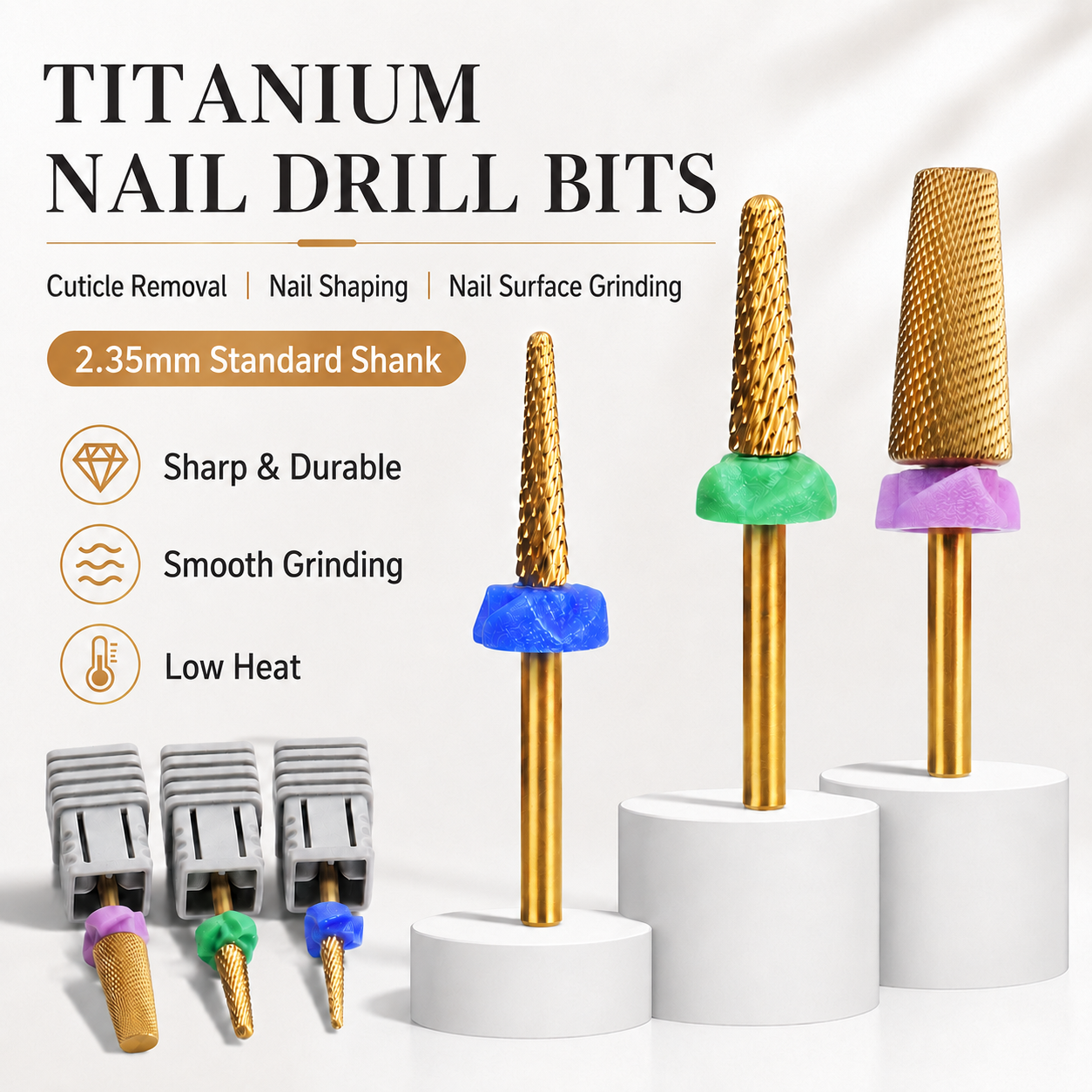1Pcs Titanium Coated Tungsten  - مراجعة Nail File Titanium وسعره