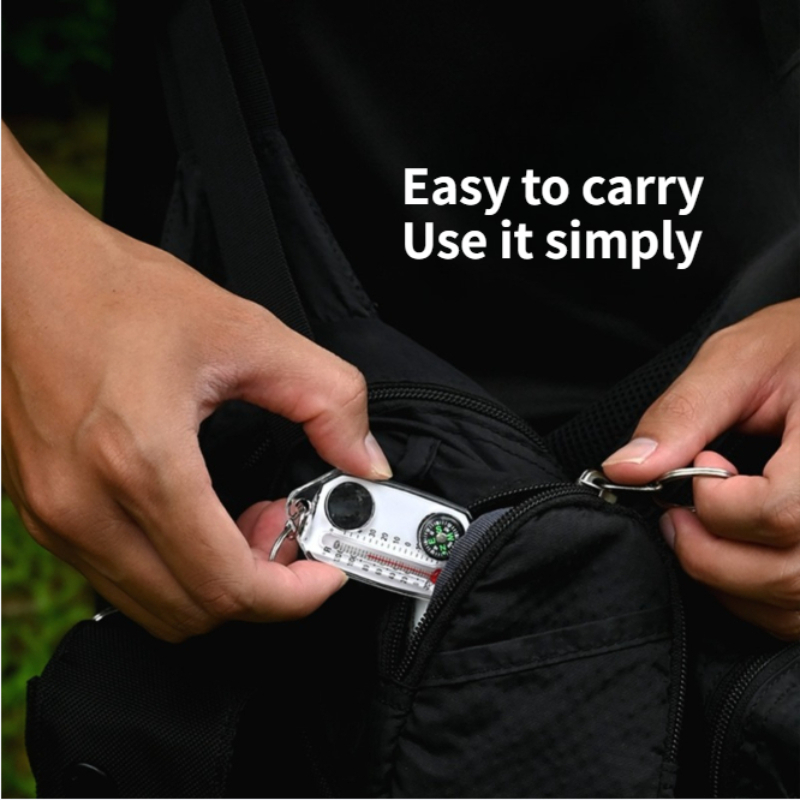 Mini Outdoor Survival Keychain - مراجعة Compass Keychain Mini وسعره